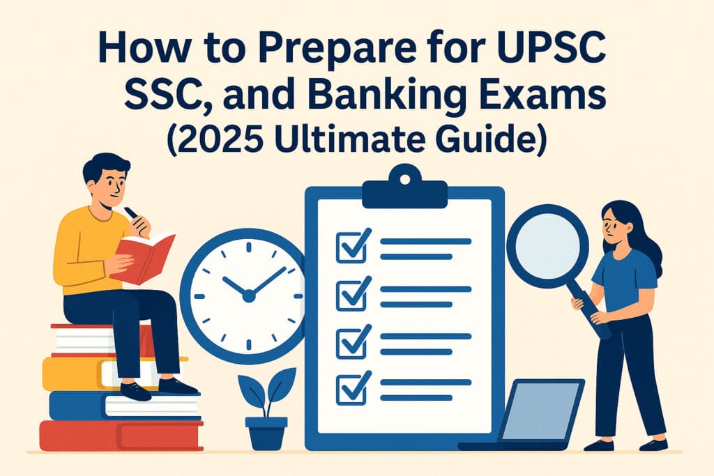how to prepare for UPSC, SSC, and Banking exams