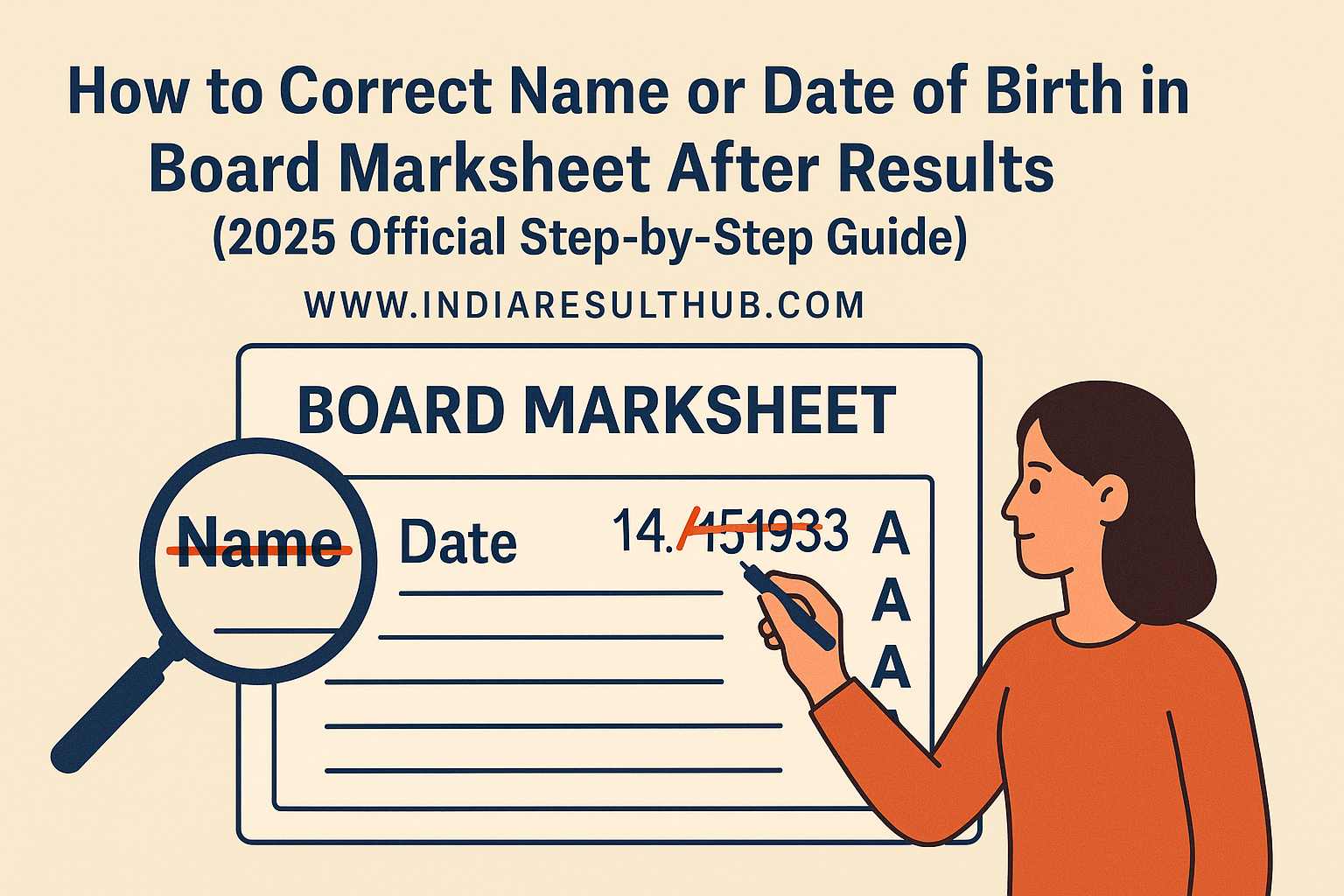 Correct Name or Date of Birth in Board Marksheet After Results